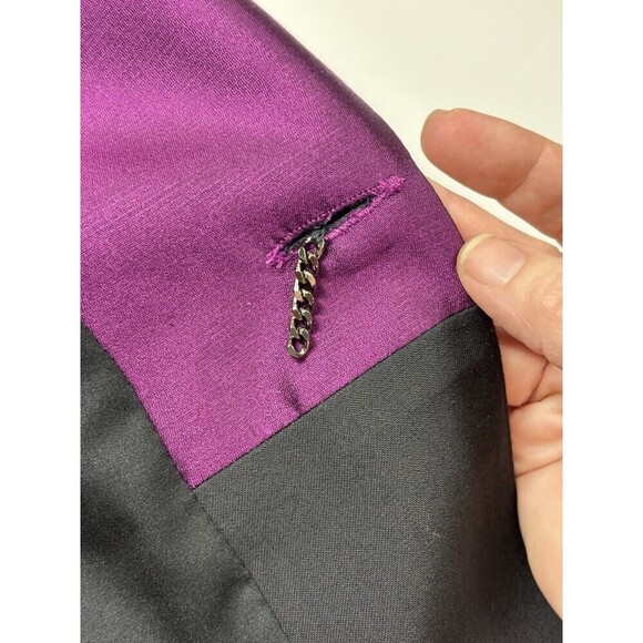 Dana Buchman Petite Formal Blazer Jacket Black Purple 4 Petite 4P - Picture 4 of 11